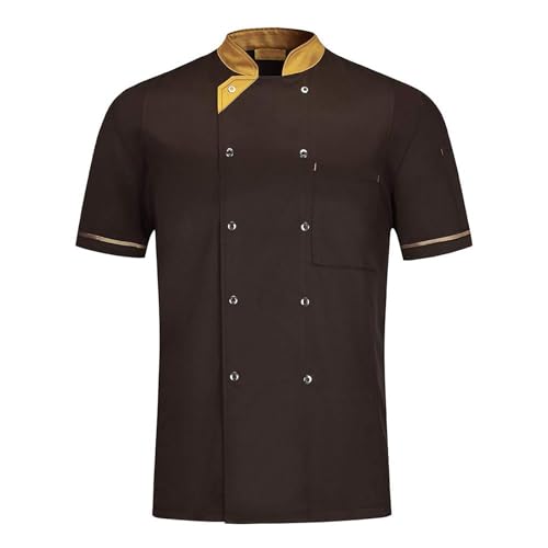 SOOUICKER Kochjacke Herren mit Druckknöpfen Kurzarm Bäckerjacke Kochhemd Unisex Regular Fit Kochkleidung Damen Professional Chef Uniform SOOUICKER Kochjacke Herren mit Druckknöpfen Kurzarm Bäckerjacke Kochhemd Unisex Regular Fit Kochkleidung Damen Professional Chef Uniform von SOOUICKER