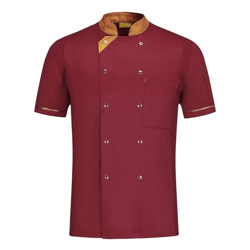 SOOUICKER Kochjacke Herren mit Druckknöpfen Kurzarm Bäckerjacke Kochhemd Unisex Regular Fit Kochkleidung Damen Professional Chef Uniform von SOOUICKER
