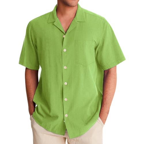 SOOUICKER Kurzarmhemd Herren Große Größen Freizeithemden für Herren Sommer Sommerhemd Kurzarm Hemd Übergröße Hawaii Hemd Männer Einfarbig Kurzarm Freizeit von SOOUICKER