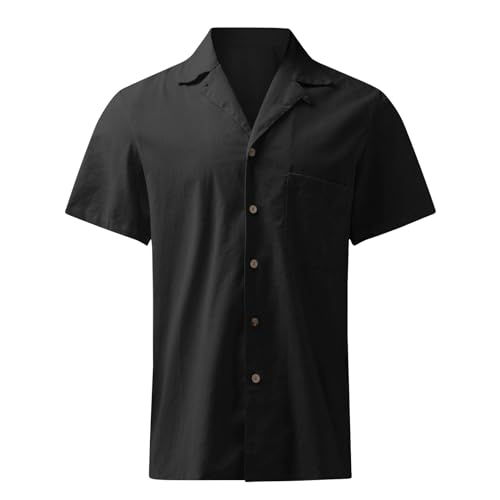 SOOUICKER Kurzarmhemd Herren Große Größen Hemd Herren mit Brusttasche Freizeithemden für Herren Sommer Sommerhemd Herren Kurzarm Hawaii Hemd Männer Einfarbig Hemd Herren Übergröße von SOOUICKER