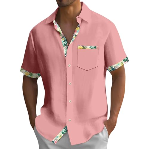 SOOUICKER Kurzarmhemd Herren Große Größen Vintage Freizeithemden für Herren Sommer Hawaii Hemd Männer Blumen Sommerhemd Herren Muster Bunt Hemd Herren Kurzarm Urlaub Hemd Herren Casual von SOOUICKER