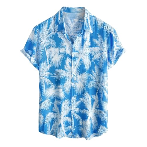 SOOUICKER Kurzarmhemd Herren Vintage Hawaii Hemd Männer Blumen Sommerhemden Kurzarm Bunt Freizeithemd Muster Hemd Boho Urlaub Hippie Hawaiihemd Palmen Retro Strandhemd Sommer von SOOUICKER