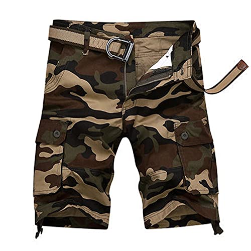 SOOUICKER Kurze Hose Herren Sommer Cargo Shorts Herren Camouflage Tarnmuster Kurze Hosen Herren mit Vielen Taschen Cargo Shorts Herren Vintage Kurze Hosen Herren Cargo Tarnfarben von SOOUICKER