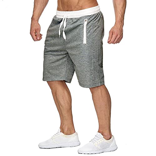 SOOUICKER Kurze Hosen Herren Sommer Sport Sporthose Herren Kurz mit Tasche Kurze Jogginghose Herren Cargo Bermuda Shorts Herren Gummizug Cargo Shorts Herren Kurz Sweatshorts Herren von SOOUICKER