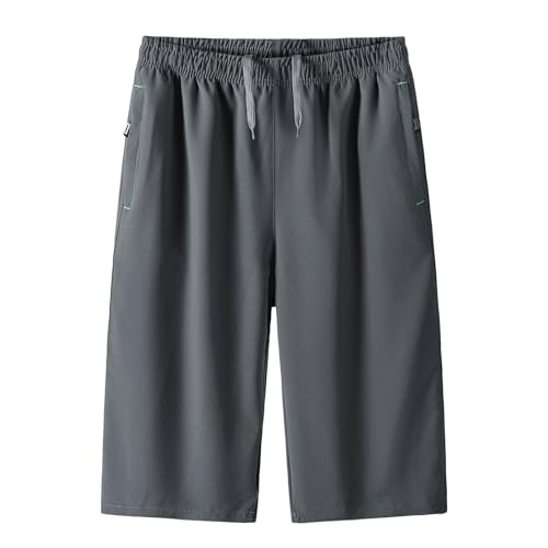 SOOUICKER Kurze Hosen Herren Sport 3/4 mit Reißverschluss Sporthose Herren Kurz Gym Weit Bermuda Shorts Sommer Gummizug Kurze Jogginghose Weites Bein Schnelltrocknend von SOOUICKER