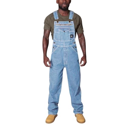 SOOUICKER Latzhose Herren Jeans 90er Baggy Overall Modern Stretch Übergröße Arbeitshose Outdoor Cargo von SOOUICKER