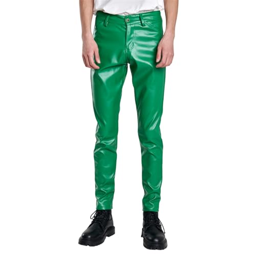 SOOUICKER Lederhose Herren Slim Fit Modern Hosen Herren Leder Punk Wetlook Lederhose Herren Lang Hosen Stretch Lederhose Herren Party Freizeit SOOUICKER Lederhose Herren Slim Fit Modern Hosen Herren Leder Punk Wetlook Lederhose Herren Lang Hosen Stretch Lederhose Herren Party Freizeit von SOOUICKER