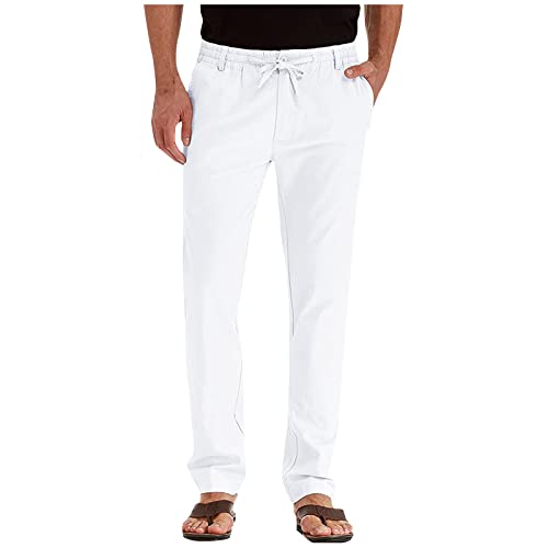 SOOUICKER Leichte Sommerhose Herren Elegant Stoffhose Herren Business Anzughose Herren mit Gummizug Freizeithose Herren Sommer Jogginghose Herren Anzug Optik Chino Hose Herren Jogging von SOOUICKER