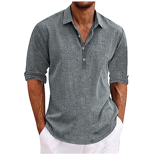 SOOUICKER Leinenhemd Herren Langarm V Ausschnitt Poloshirt Herren Leinen Hemd Herren Vintage Freizeithemden für Herren Sommer Übergröße Sommerhemd Herren Leinen Leinenhemd Herren Große Größen SOOUICKER Leinenhemd Herren Langarm V Ausschnitt Poloshirt Herren Leinen Hemd Herren Vintage Freizeithemden für Herren Sommer Übergröße Sommerhemd Herren Leinen Leinenhemd Herren Große Größen von SOOUICKER