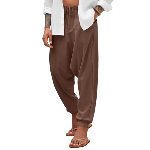 SOOUICKER Leinenhose Herren Baggy Yoga Haremshose Leinen Japanisch Freizeithose Sommer mit Bündchen Jogginghose Harem Locker Leichte Sommerhose Lang Tapered SOOUICKER Leinenhose Herren Baggy Yoga Haremshose Leinen Japanisch Freizeithose Sommer mit Bündchen Jogginghose Harem Locker Leichte Sommerhose Lang Tapered von SOOUICKER