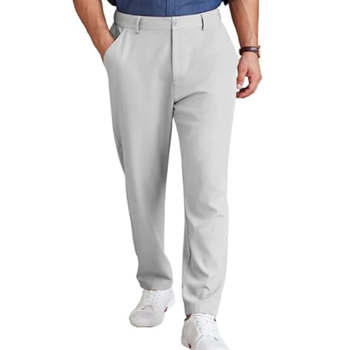 SOOUICKER Leinenhose Herren Chino Anzughose Herren Leinen Chino Hose Herren Sommer Loose Fit Stoffhose Herren Elegant Freizeithose Herren Chino Leinenhose Herren Anzug Business Casual von SOOUICKER