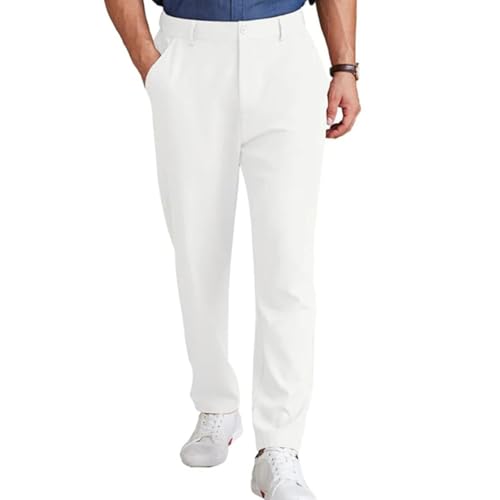 SOOUICKER Leinenhose Herren Chino Anzughose Herren Leinen Chino Hose Herren Sommer Loose Fit Stoffhose Herren Elegant Freizeithose Herren Chino Leinenhose Herren Anzug Business Casual von SOOUICKER