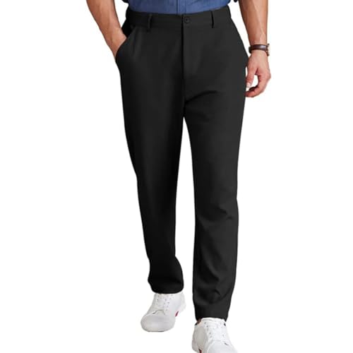 SOOUICKER Leinenhose Herren Chino Anzughose Herren Leinen Chino Hose Herren Sommer Loose Fit Stoffhose Herren Elegant Freizeithose Herren Chino Leinenhose Herren Anzug Business Casual von SOOUICKER
