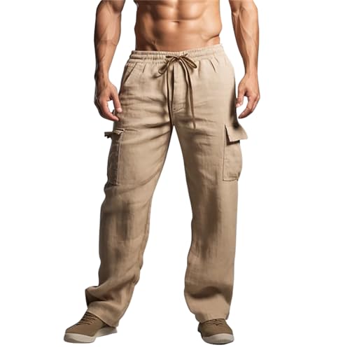 SOOUICKER Leinenhose Herren Lang Cargo Leichte Sommerhose Herren Lang Cargohose Herren Leinen Leinenhose Herren Loose Fit Freizeithose Herren Weites Bein Leinenhose Herren Gummizug SOOUICKER Leinenhose Herren Lang Cargo Leichte Sommerhose Herren Lang Cargohose Herren Leinen Leinenhose Herren Loose Fit Freizeithose Herren Weites Bein Leinenhose Herren Gummizug von SOOUICKER