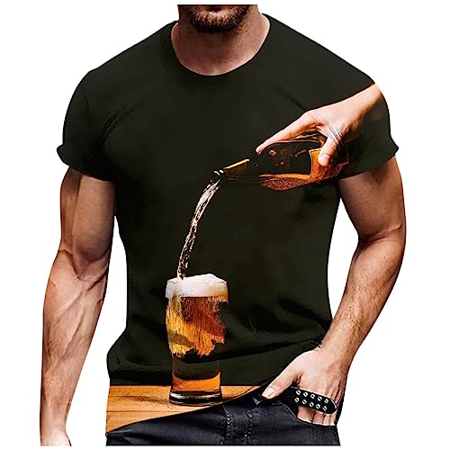 SOOUICKER Oktoberfest Herren Outfit T-Shirt Tshirt Herren 3D Druck Lustige T Shirts für Männer Oktoberfest T-Shirt Herren mit Motiv T Shirt Herren mit Sprüche Langarmshirt Herren mit Aufdruck von SOOUICKER