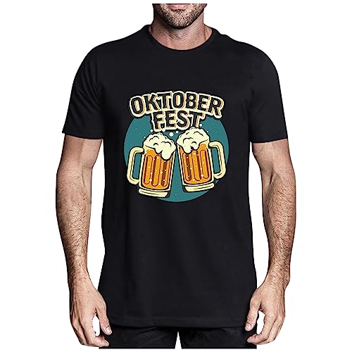 SOOUICKER Oktoberfest Herren Outfit T-Shirt Tshirt Herren 3D Druck Lustige T Shirts für Männer Oktoberfest T-Shirt Herren mit Motiv T Shirt Herren mit Sprüche Langarmshirt Herren mit Aufdruck von SOOUICKER