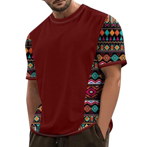 SOOUICKER Oversized Tshirt Herren Vintage Sport Tshirts Herren mit Motiv T Shirts Männer Modern Große Größen T-Shirts für Herren Print Tshirt Herren Muster Bunt Tshirt Herren mit Aufdruck von SOOUICKER