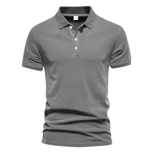 SOOUICKER Poloshirt Herren Kurzarm Slim Fit Poloshirts für Herren Elegant Poloshirt Herren Arbeit Einfarbig Tshirt Herren mit Kragen Modern Poloshirt Herren Sommer Regular Fit von SOOUICKER