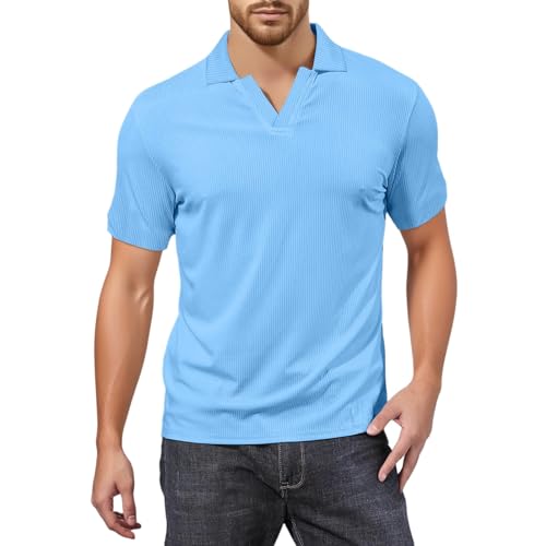 SOOUICKER Poloshirt Herren Kurzarm Strick Polohemd Slim Fit Modern Golf Poloshirts Ohne Knöpfe Sommer Elegant T Shirt Business Casual Tshirt mit Kragen Vintage SOOUICKER Poloshirt Herren Kurzarm Strick Polohemd Slim Fit Modern Golf Poloshirts Ohne Knöpfe Sommer Elegant T Shirt Business Casual Tshirt mit Kragen Vintage von SOOUICKER