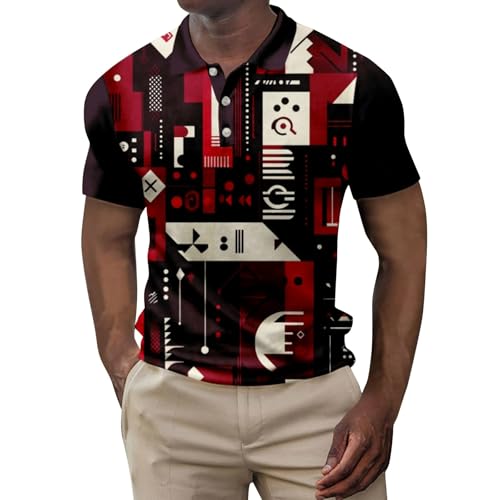 SOOUICKER Poloshirt Herren Kurzarm Vintage Polohemd Bunt Modern Funktionsshirt Herren mit Kragen Muster Tshirt 3D Effekt Slim Fit T Shirt mit Aufdruck Knopfleiste SOOUICKER Poloshirt Herren Kurzarm Vintage Polohemd Bunt Modern Funktionsshirt Herren mit Kragen Muster Tshirt 3D Effekt Slim Fit T Shirt mit Aufdruck Knopfleiste von SOOUICKER