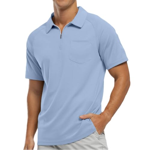 SOOUICKER Poloshirt Herren Kurzarm Zipper Poloshirt Herren mit Brusttasche Poloshirt Herren Regular Fit Reißverschluss Poloshirts für Herren Arbeit Poloshirt Herren Einfarbig SOOUICKER Poloshirt Herren Kurzarm Zipper Poloshirt Herren mit Brusttasche Poloshirt Herren Regular Fit Reißverschluss Poloshirts für Herren Arbeit Poloshirt Herren Einfarbig von SOOUICKER