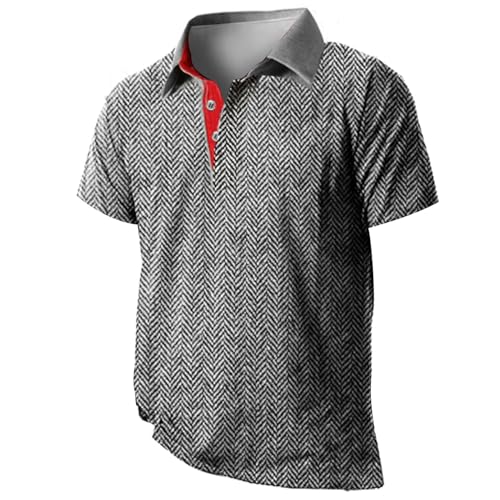 SOOUICKER Poloshirt Herren Vintage Poloshirts für Herren Regular Fit Funktionsshirt Herren mit Kragen Poloshirt Herren mit Aufdruck Atmungsaktiv Poloshirt Herren Kurzarm Muster von SOOUICKER