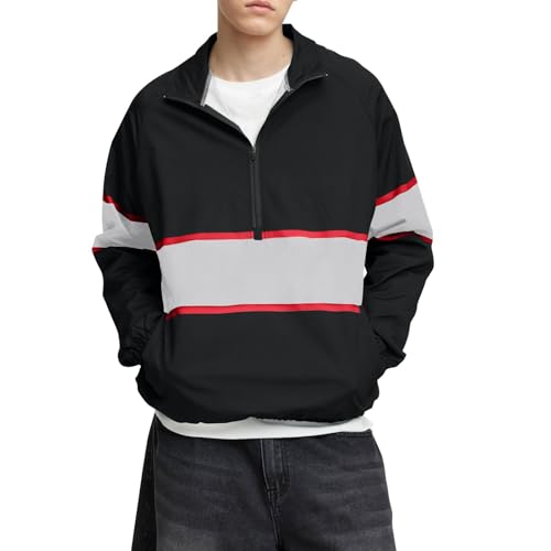 SOOUICKER Pullover Herren mit Kragen Stehkragen Sweatshirt Herren Zipper Sweatshirt Herren Oversized Ohne Kapuze Arbeitspullover Herren mit Reißverschluss Pullover Herren übergröße von SOOUICKER