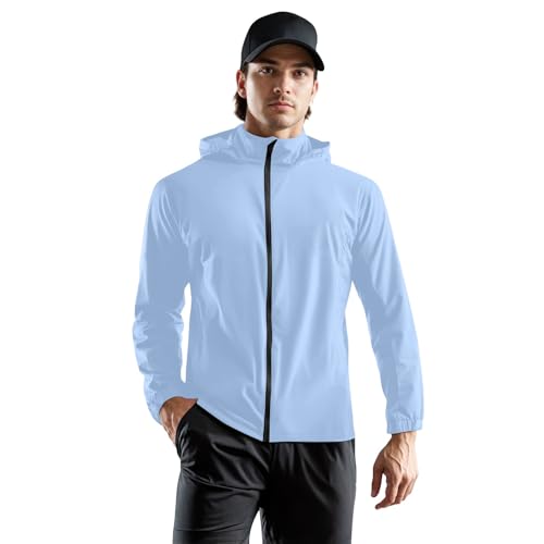 SOOUICKER Regenjacke Herren Wasserdicht Atmungsaktiv Windbreaker Fahrrad Sommerjacke Leicht mit Kapuze Laufjacke Winddicht Wanderjacke Softshelljacke Kinder von SOOUICKER
