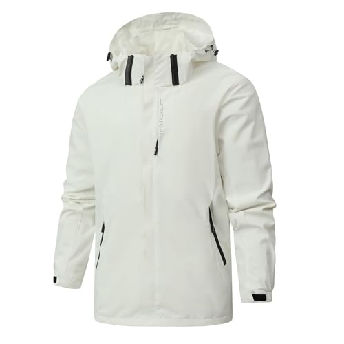 SOOUICKER Regenjacke Herren Wasserdicht Softshelljacke für Herren Outdoor Übergangsjacke Softshell Laufjacke Winter mit Kapuze Windbreaker Herren Laufen Outdoor Jacken Wandern Atmungsaktiv von SOOUICKER