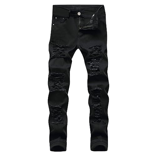 SOOUICKER Ripped Jeans Herren Slim Fit Weiße Jeans Herren Stretch Jeans Herren Regular Fit Jeans Herren Straight Destroyed Jeans Herren Comfort Fit Jeans Herren mit Löcher Winterhose Herren von SOOUICKER