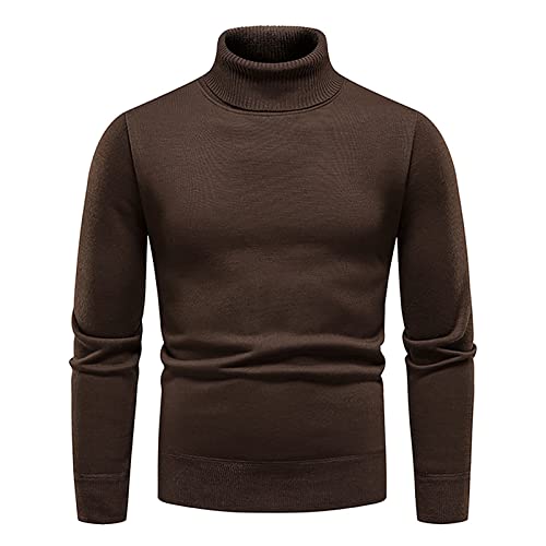 SOOUICKER Rollkragenpullover Herren Strick Rollkragenpullover Herren Slim Fit Strickpullover Herren Rollkragen Pullover Herren Einfarbig Strickpullover Herren Ohne Kapuze Orange Navyblau von SOOUICKER