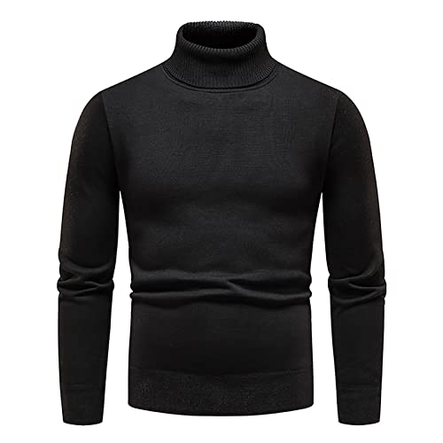 SOOUICKER Rollkragenpullover Herren Strick Rollkragenpullover Herren Slim Fit Strickpullover Herren Rollkragen Pullover Herren Einfarbig Strickpullover Herren Ohne Kapuze Orange Navyblau von SOOUICKER