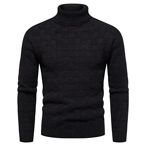 SOOUICKER Rollkragenpullover Herren Strick Strickpullover Herren Kragenroller Winterpullover Herren Warm Rollkragenpullover Herren Slim Fit Strickpullover Herren Rollkragen Pullover Herren Unifarben von SOOUICKER