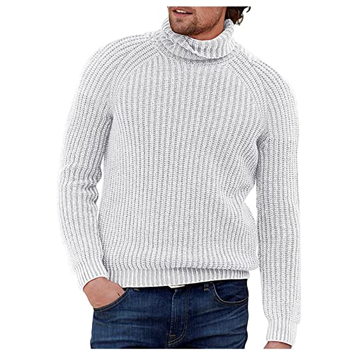 SOOUICKER Rollkragenpullover Herren Winter Strickpullover Herren Kragenroller Pullover Herren Rollkragen Rollkragenpullover Herren Strick Pullover Herren Einfarbig Elegant von SOOUICKER