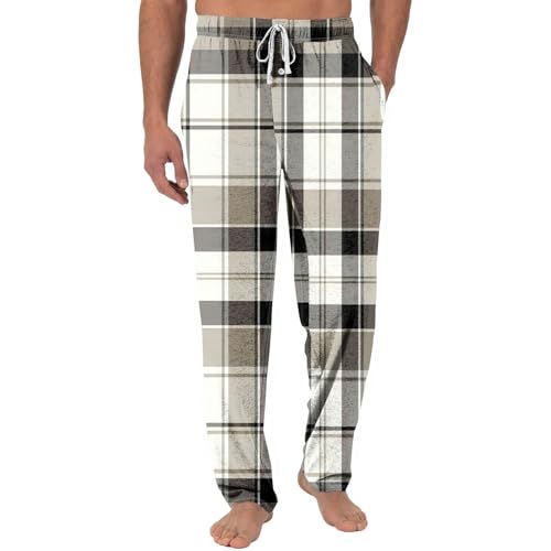 SOOUICKER Schlafanzughose Herren Bunt Pyjamahose Herren Weit Jogginghose Herren Muster Loungehose Herren Lang Pyjama Jogginghose Herren Baggy Freizeithose Herren mit Gummizug von SOOUICKER