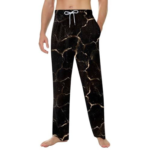 SOOUICKER Schlafanzughose Herren Lang Bunt Jogginghose Herren mit Aufdruck Weites Bein Pyjama Hosen Herren Baggy Freizeithose Herren Sommer Zuhause Pyjamahose Herren Muster Weit von SOOUICKER