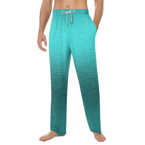 SOOUICKER Schlafanzughose Herren Lang Bunt Jogginghose Herren mit Aufdruck Weites Bein Pyjama Hosen Herren Baggy Freizeithose Herren Sommer Zuhause Pyjamahose Herren Muster Weit von SOOUICKER