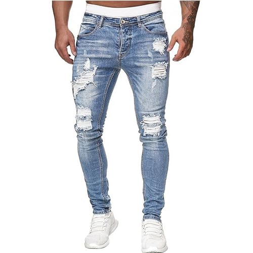 SOOUICKER Skinny Jeans Herren Stretch Ripped Jeans Herren Slim Fit Jeans Herren Destroyed Schwarze Jeans Herren Skinny Hosen Herren Jeans Modern Jeans Herren mit Löcher Jeans Herren Denim Eng von SOOUICKER