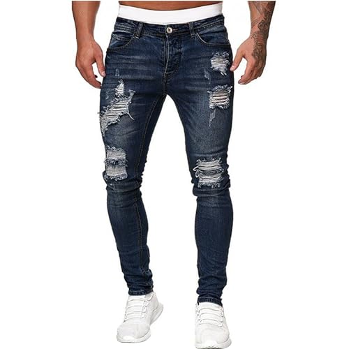 SOOUICKER Skinny Jeans Herren Stretch mit Löcher Chino Hose Herren Regular Fit Ripped Jeans Herren Slim Fit Jeans Herren Destroyed Schwarze Jeans Herren Skinny Hosen Herren Jeans Modern von SOOUICKER