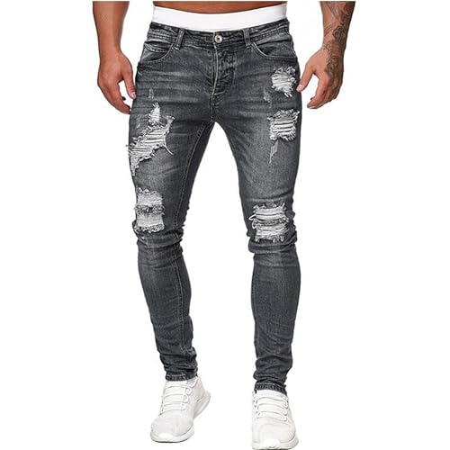 SOOUICKER Skinny Jeans Herren Stretch mit Löcher Chino Hose Herren Regular Fit Ripped Jeans Herren Slim Fit Jeans Herren Destroyed Schwarze Jeans Herren Skinny Hosen Herren Jeans Modern von SOOUICKER