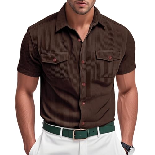SOOUICKER Sommerhemd Herren Comfort Fit Kurzarmhemd Cord Modern Business Hemd Herren Kurzarm Regular Fit Freizeithemden Sommer Herrenhemden Elegant Freizeit SOOUICKER Sommerhemd Herren Comfort Fit Kurzarmhemd Cord Modern Business Hemd Herren Kurzarm Regular Fit Freizeithemden Sommer Herrenhemden Elegant Freizeit von SOOUICKER