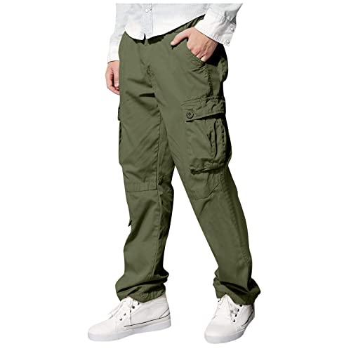 SOOUICKER Sporthose Herren Cargo Viele Taschen Outdoor Jogginhose Herren mit Seitentaschen Wanderhose Herren Cargo Freizeithose Herren Weites Bein Modern Relaxed Fit Hosen Herren Cargo Baggy von SOOUICKER