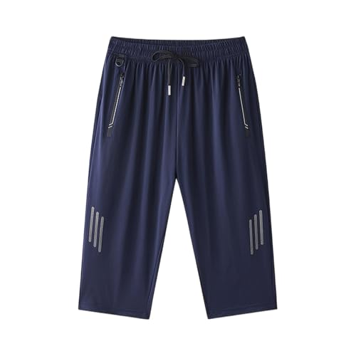 SOOUICKER Sporthose Herren Kurz 3/4 Kurze Hosen Herren Sport mit Reißverschluss Über Knie Bermuda Shorts Sommer Jogging Kurze Jogginghose Stretch Dreiviertel Hose Sport Schnelltrocknend von SOOUICKER