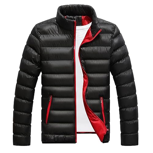 SOOUICKER Steppjacke Herren Winter Winterjacke Puffer Übergangsjacke Modern Daunenjacke Outdoor Kragen Puffer Jacke Oversized Outdoorjacke Daunen Bomberjacke Übergangsjacke Sportlich von SOOUICKER