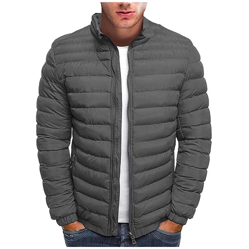 SOOUICKER Steppjacke Herren Winter Winterjacke Puffer Übergangsjacke Modern Daunenjacke Outdoor Kragen Puffer Jacke Oversized Outdoorjacke Daunen Bomberjacke Übergangsjacke Sportlich von SOOUICKER