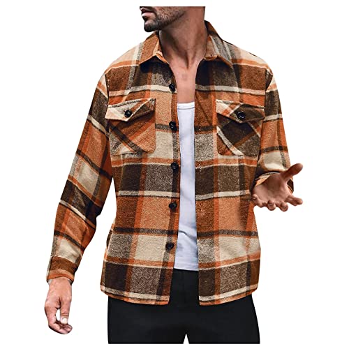 SOOUICKER Strickjacke Herren Kariert Business Flanellhemd Herren Jacke Holzfällerhemd Herren Winter übergangsjacke Herren Kariert Holzfäller Jacke Herren Schwarz-weiss Flanell Jacke Herren Winter von SOOUICKER