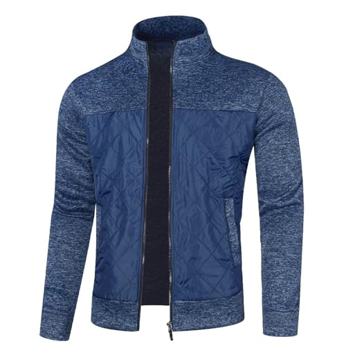 SOOUICKER Strickjacke Herren Stehkragen Ohne Kapuze Übergangsjacke Herren Elegant Strickjacke Herren Arbeit Strickjacke Herren Modern Reißverschluss Übergangsjacke Herren Sportlich von SOOUICKER
