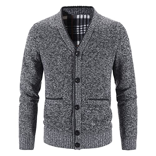 SOOUICKER Strickjacke Herren Trachtenstil Arbeitspullover Strickjacke Herren Vintage Strickjacke Herren Tracht Strickjacke Herren V Ausschnitt Strickjacke Herren Ohne Kapuze von SOOUICKER