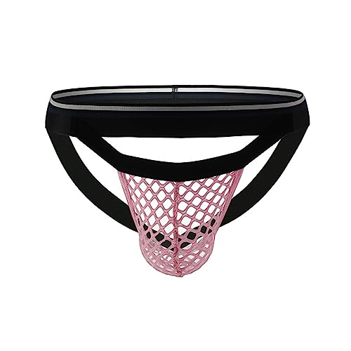 SOOUICKER String Tanga Männer Netz Jockstrap Männer Mini Transparent Herren Slip Sexy Tanga Herren String Durchsichtig Herren String mit Beutel Mesh von SOOUICKER