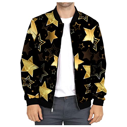 SOOUICKER Sweatjacke Herren 3d Bomberjacke Herren mit Motiv Übergangsjacke Herren Modern Karo College Jacke Herren Reißverschluss Sweatjacke Herren Print Bomberjacke Herren Muster von SOOUICKER